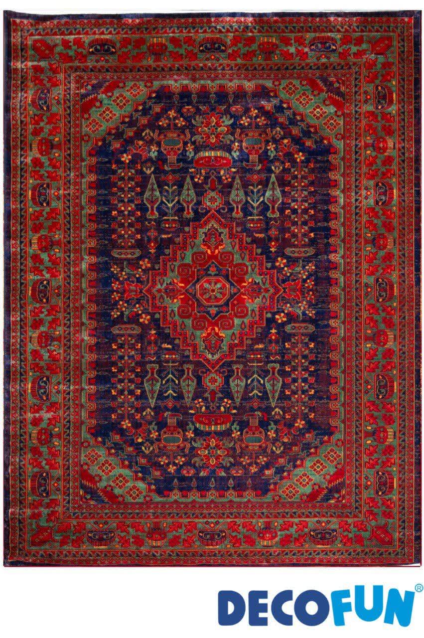 فرش ماشینی دکوفان مدل هرمس 6045 سرمه ای